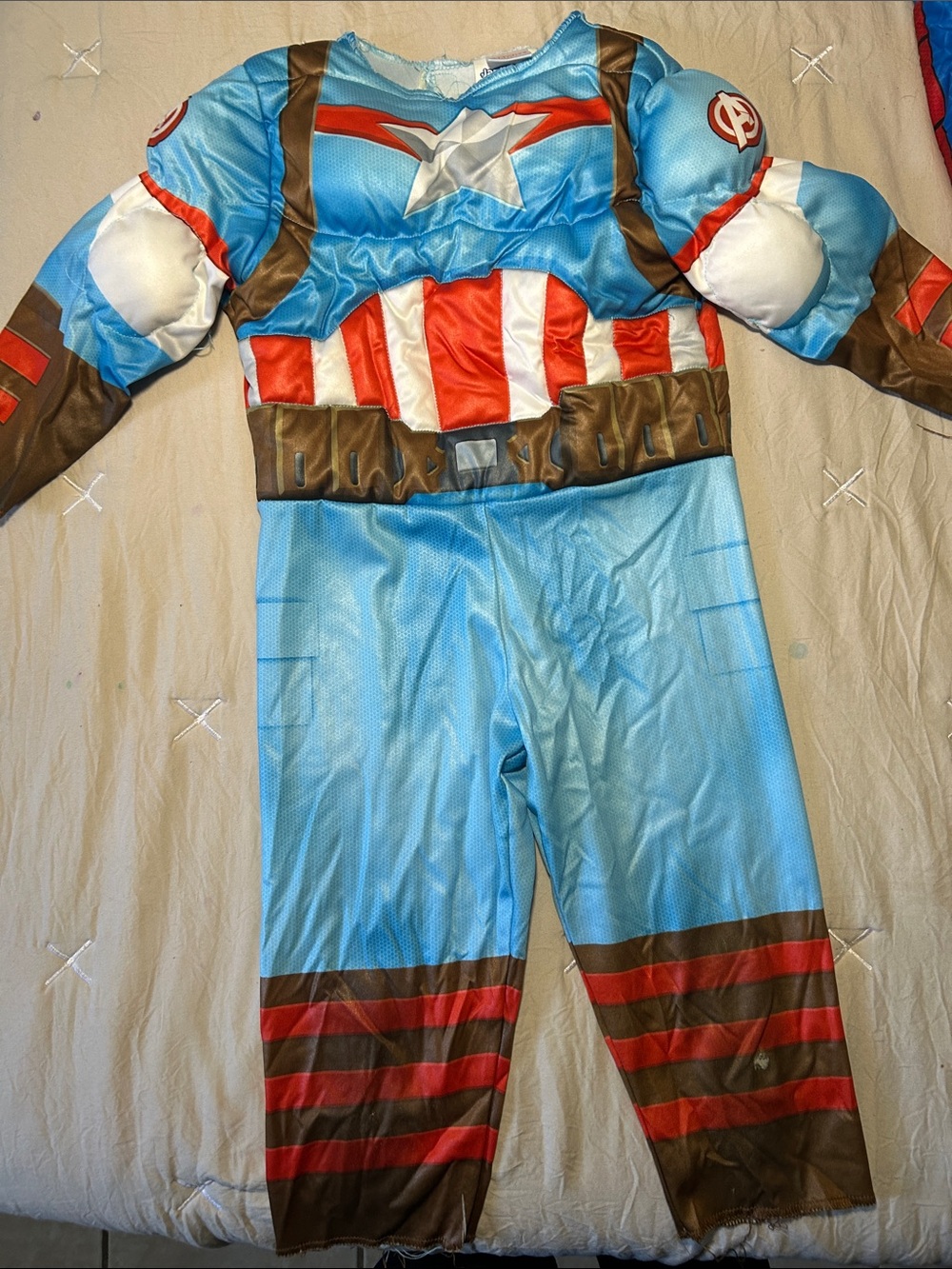 Kids Blue and Red Superhero Costume - Captain-Inspired